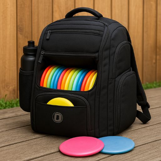 High-end disc golf backpack designed for professional players